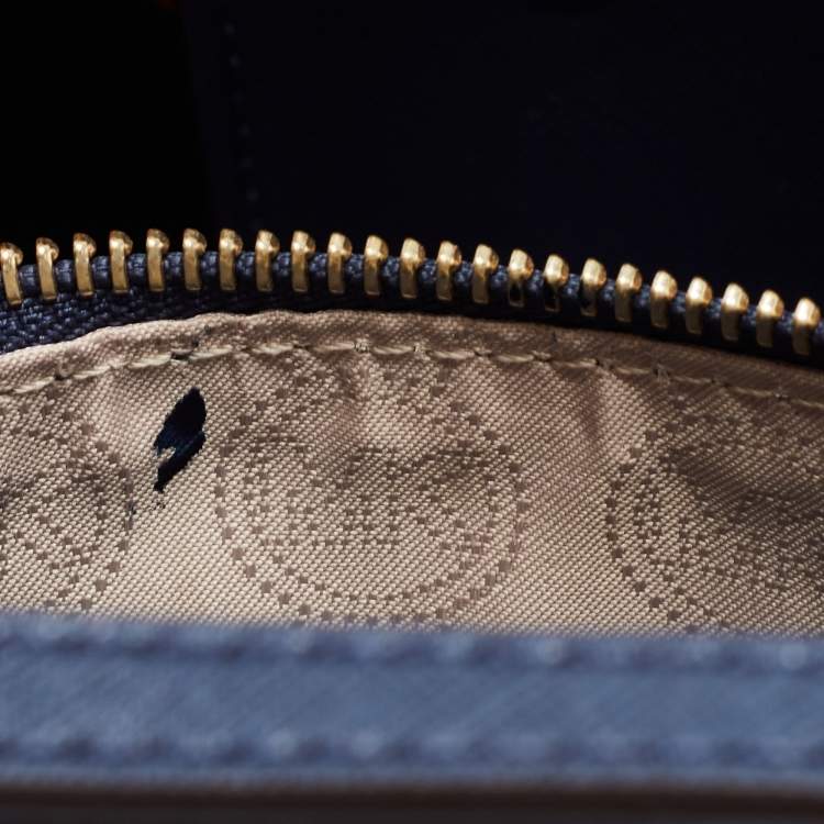 Pre Owned Michael Kors Red/Blue Deco Leather Kempton Tote