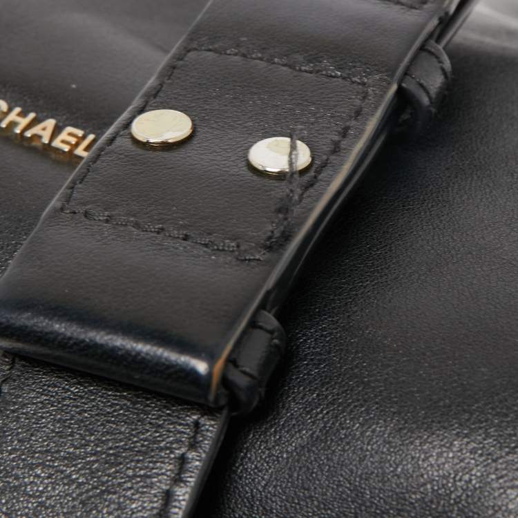 Pre Owned Michael Kors Black Leather Raven shoulder Bag