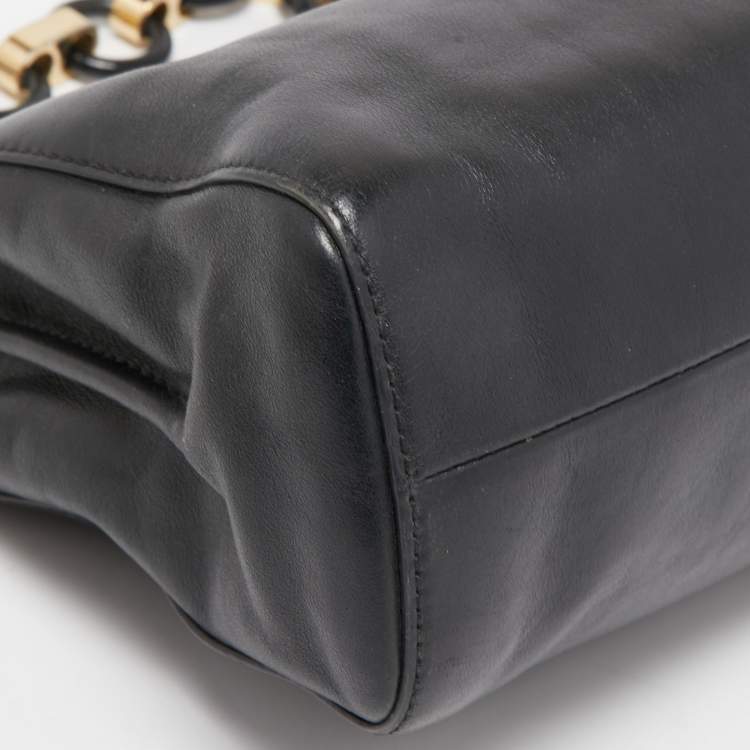 Pre Owned Michael Kors Black Leather Raven shoulder Bag