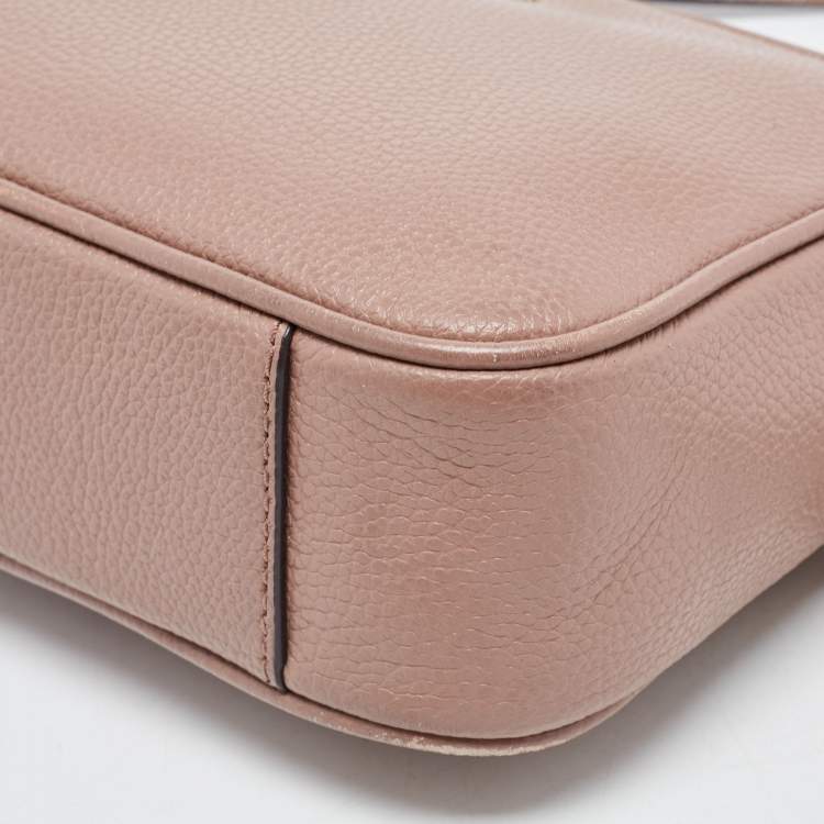 Pre Owned Michael Kors Beige Leather Small Ginny Camera Crossbody Bag