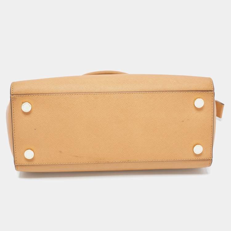 Pre Owned Michael Kors Tan Saffiano Leather Large Selma Satchel