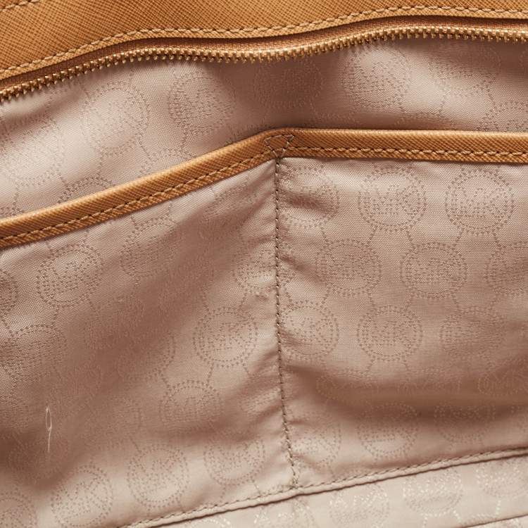 Pre Owned Michael Kors Tan Saffiano Leather Large Selma Satchel