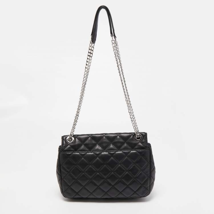 Pre Owned Michael Kors Black Quilted Leather Large Sloan Chain Shoulder Bag