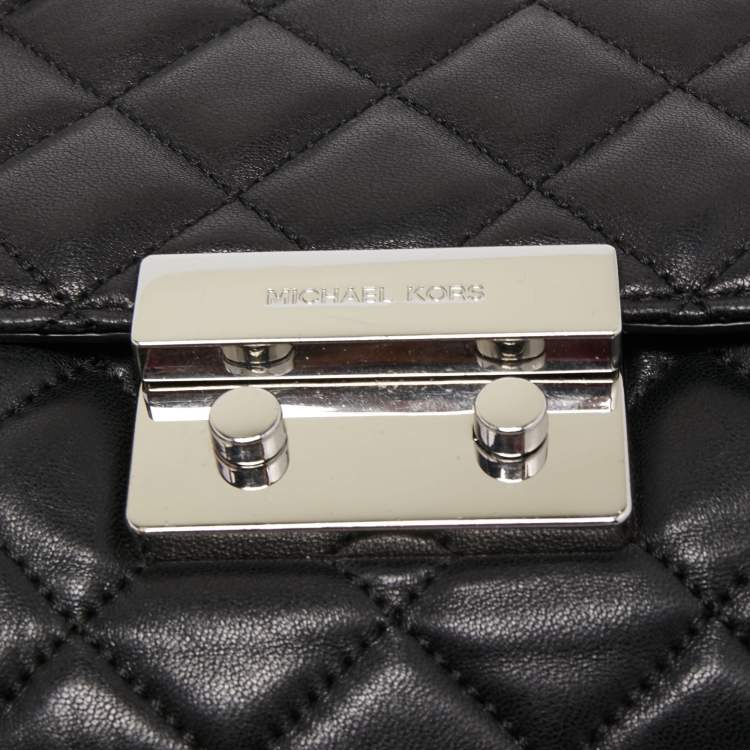 Pre Owned Michael Kors Black Quilted Leather Large Sloan Chain Shoulder Bag