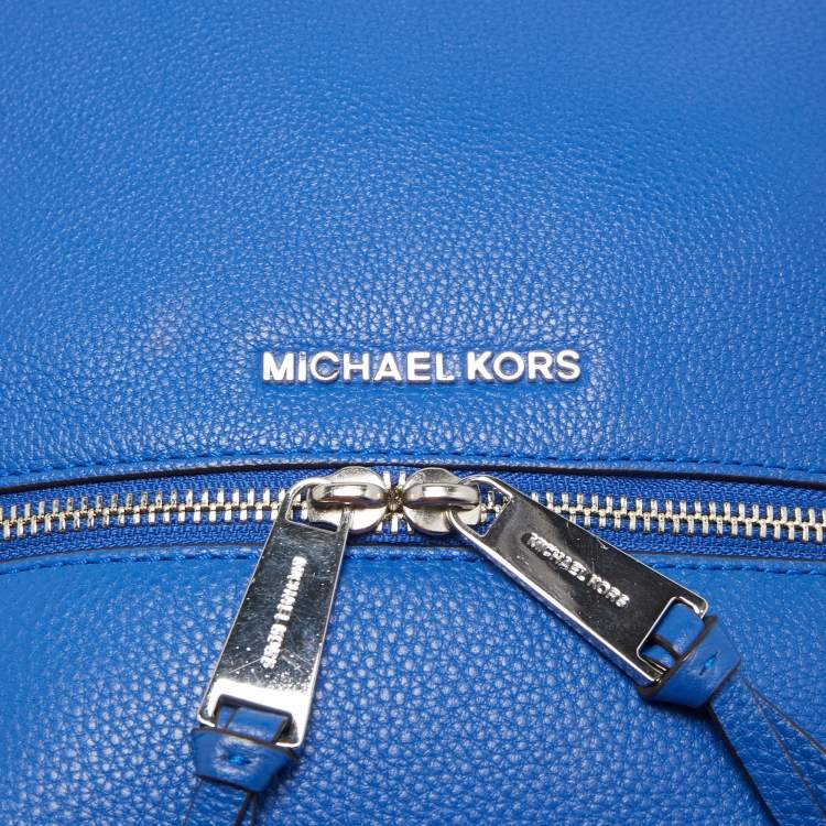 Pre Owned Michael Kors Blue Leather Rhea Backpack