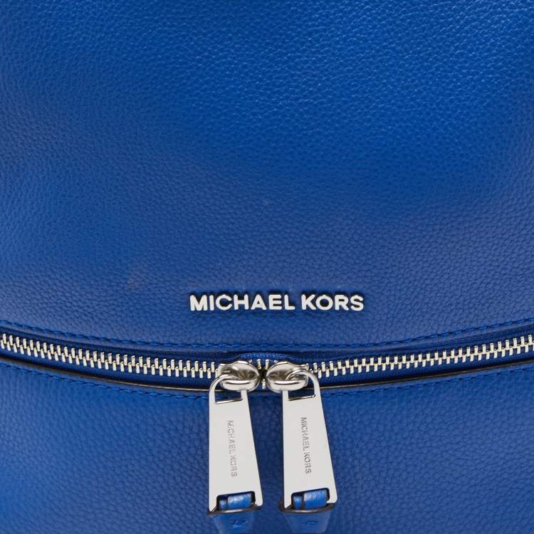 Pre Owned Michael Kors Blue Leather Rhea Backpack