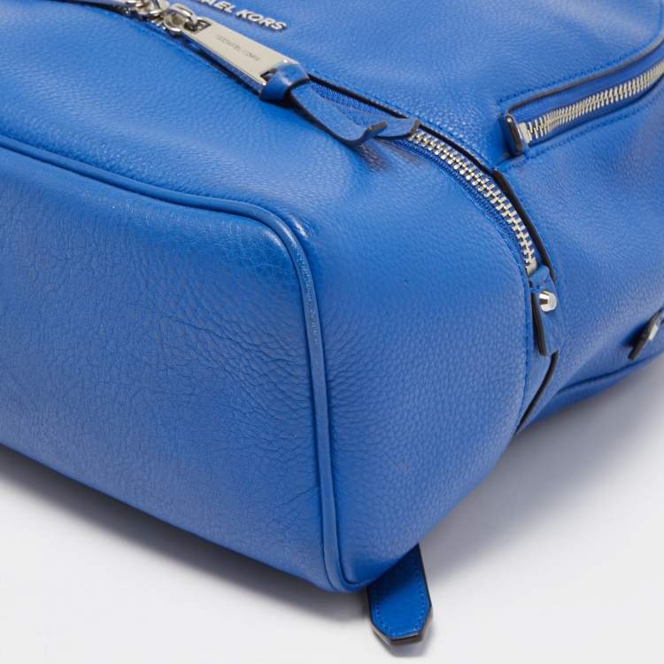 Pre Owned Michael Kors Blue Leather Rhea Backpack
