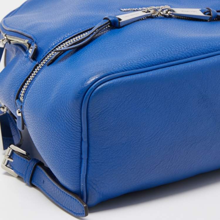 Pre Owned Michael Kors Blue Leather Rhea Backpack