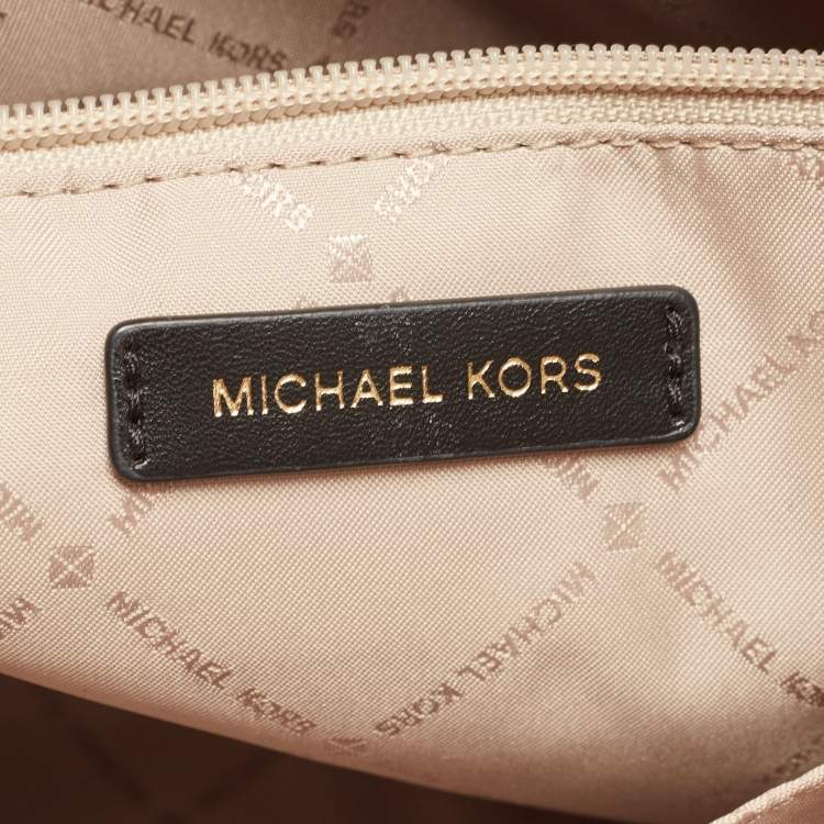 Pre Owned Michael Kors Brown Signature Coated Canvas and Leather Large Hope Tote