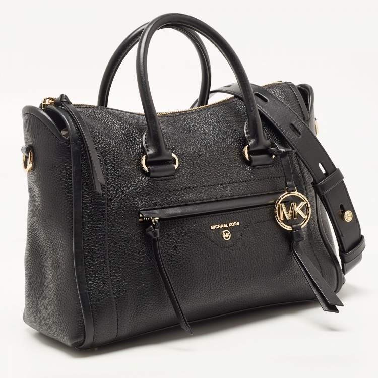 Pre Owned Michael Kors Black Leather Medium Carine Satchel