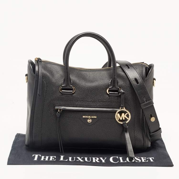 Pre Owned Michael Kors Black Leather Medium Carine Satchel