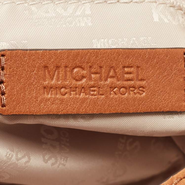 Pre Owned Michael Kors Mustard Yellow Canvas Grab Tote