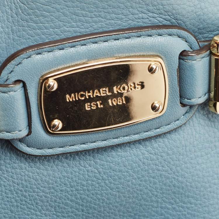 Pre Owned Michael Kors Blue Leather Hamilton Crossbody Bag