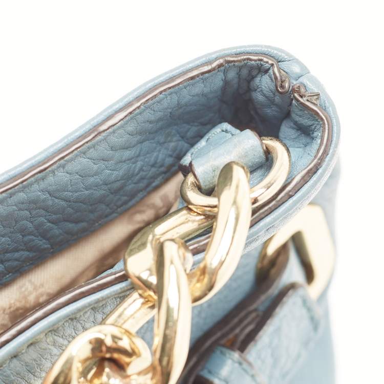 Pre Owned Michael Kors Blue Leather Hamilton Crossbody Bag