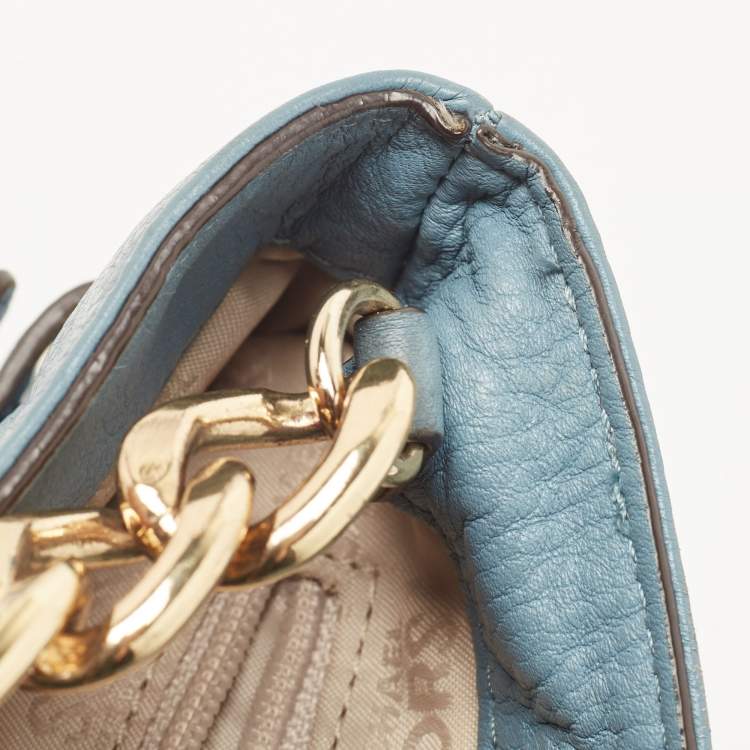 Pre Owned Michael Kors Blue Leather Hamilton Crossbody Bag