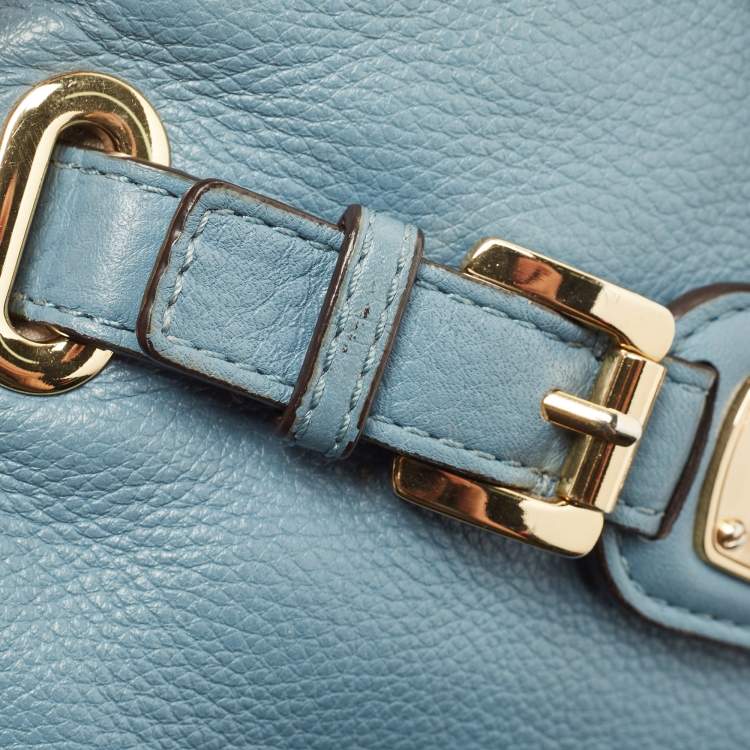 Pre Owned Michael Kors Blue Leather Hamilton Crossbody Bag