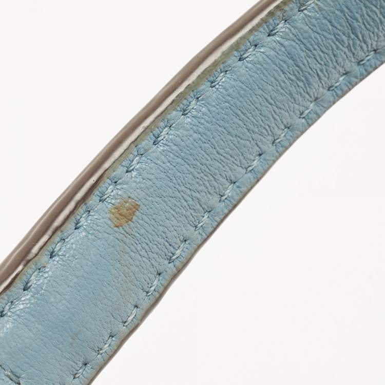 Pre Owned Michael Kors Blue Leather Hamilton Crossbody Bag