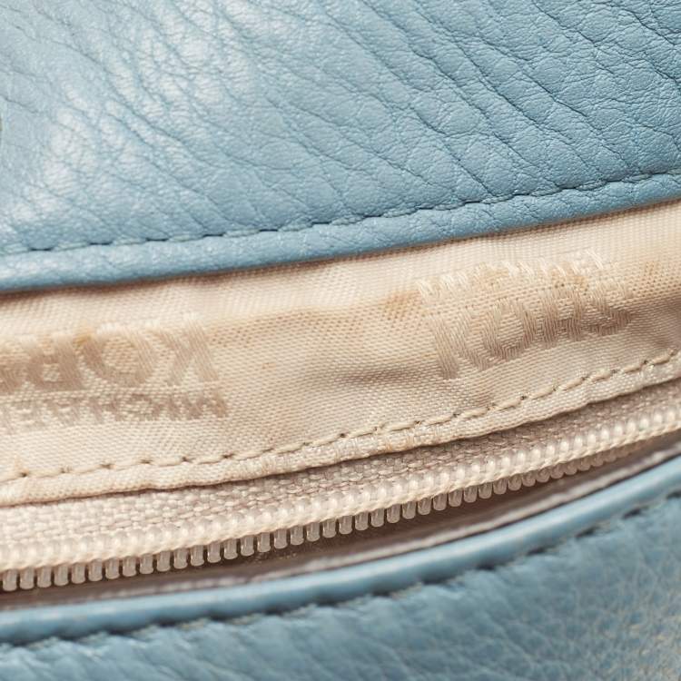 Pre Owned Michael Kors Blue Leather Hamilton Crossbody Bag