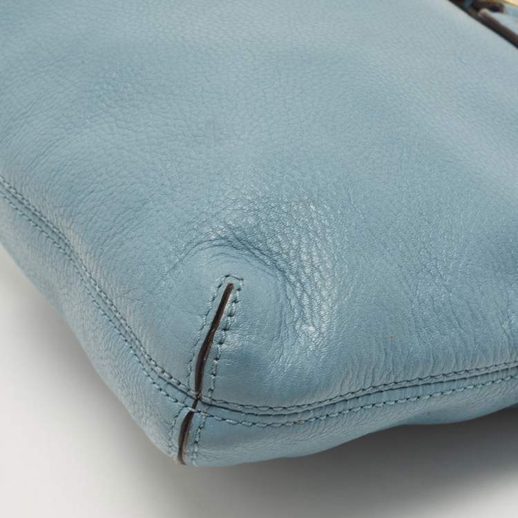 Pre Owned Michael Kors Blue Leather Hamilton Crossbody Bag