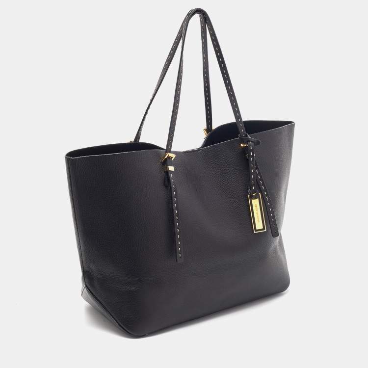 Pre Owned Michael Kors Black Leather Shopper Tote