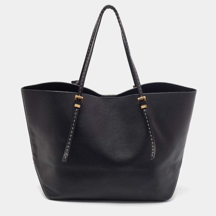 Pre Owned Michael Kors Black Leather Shopper Tote