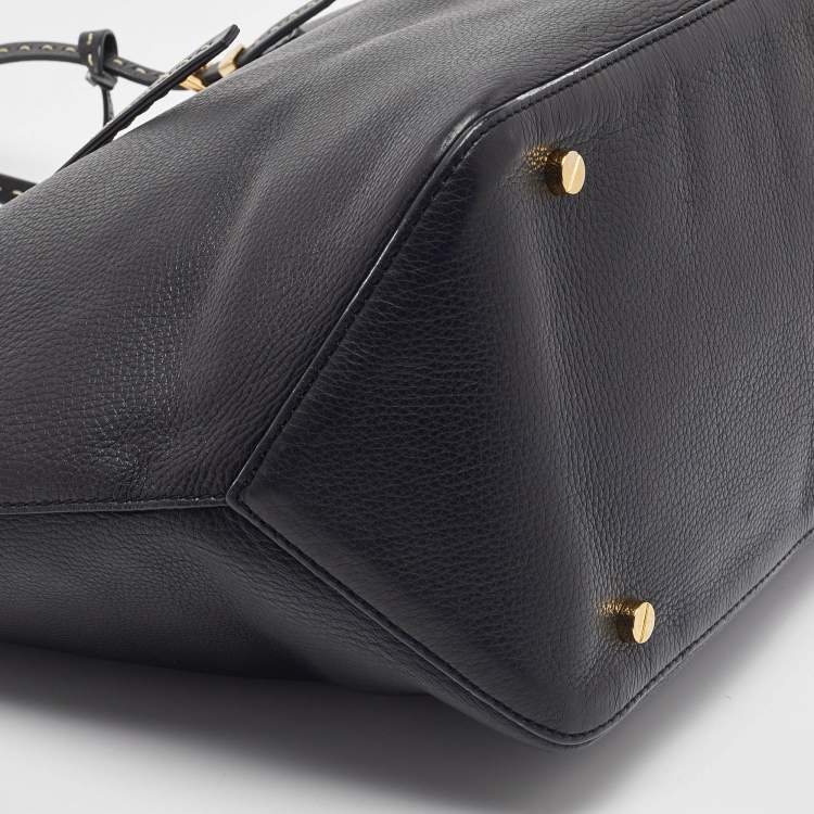 Pre Owned Michael Kors Black Leather Shopper Tote