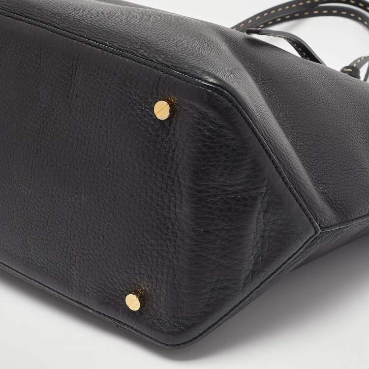 Pre Owned Michael Kors Black Leather Shopper Tote