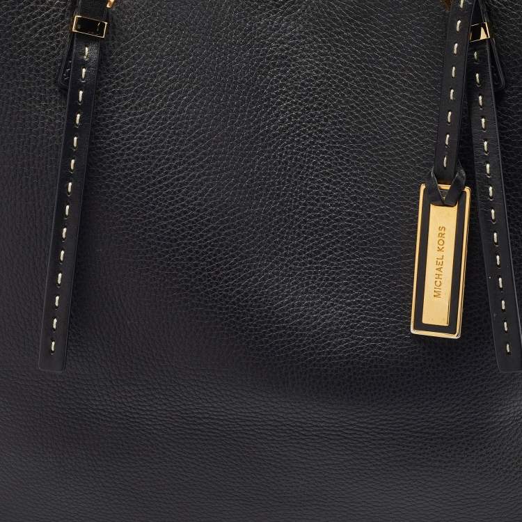 Pre Owned Michael Kors Black Leather Shopper Tote