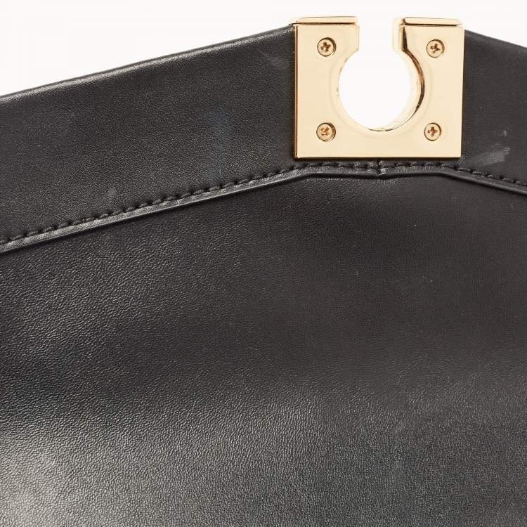 Pre Owned Michael Kors Black Leather Small Lita Crossbody Bag 