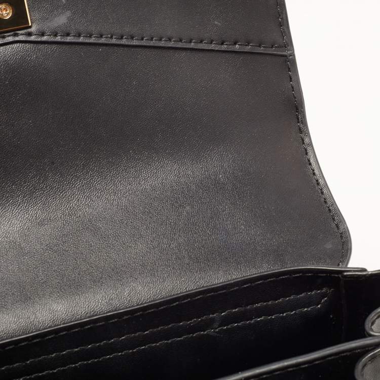 Pre Owned Michael Kors Black Leather Small Lita Crossbody Bag 