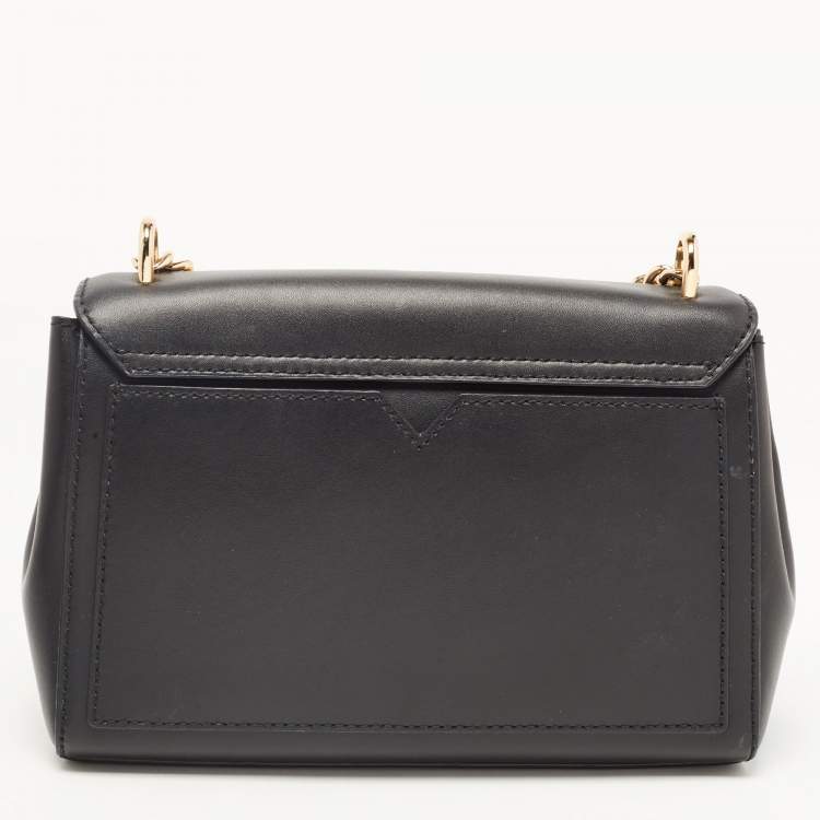 Pre Owned Michael Kors Black Leather Small Lita Crossbody Bag 
