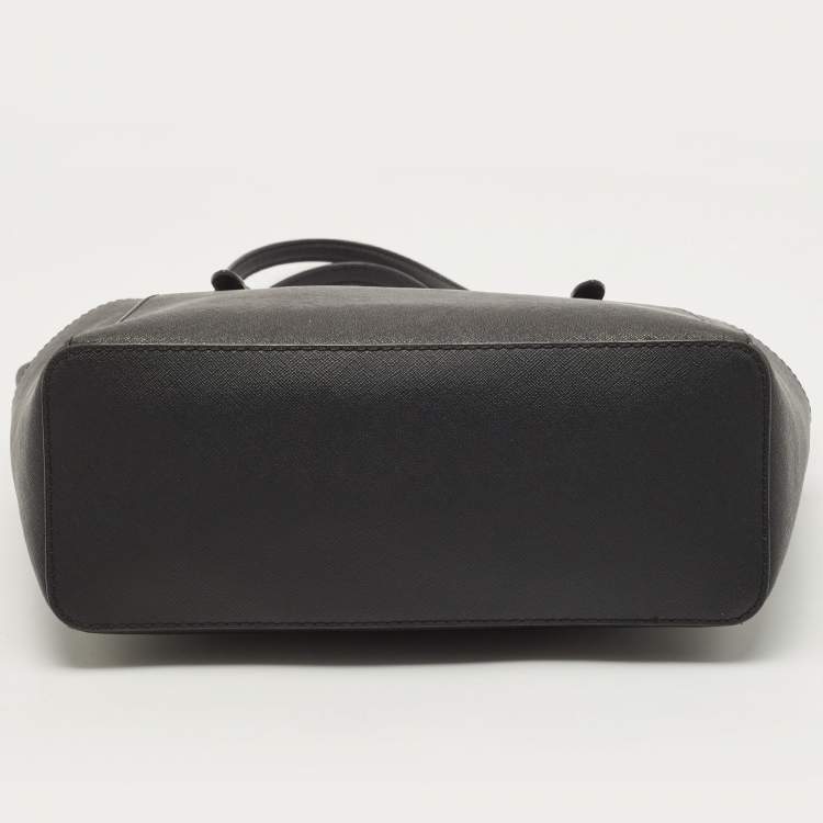 Pre Owned Michael Kors Navy Blue Saffiano Leather Jet Set Top Zip Tote