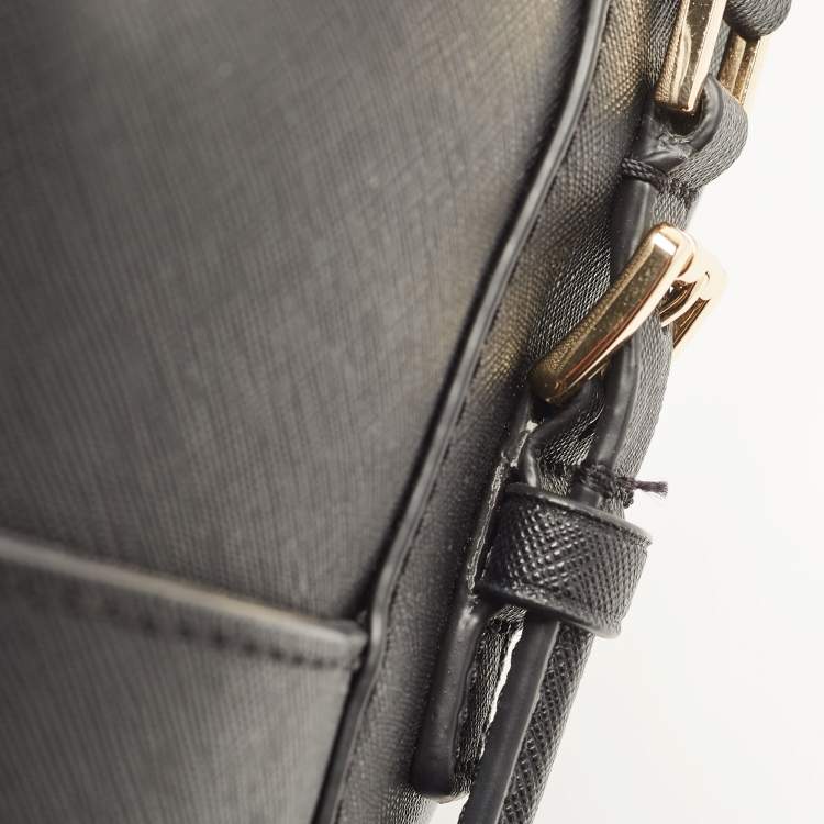 Pre Owned Michael Kors Navy Blue Saffiano Leather Jet Set Top Zip Tote