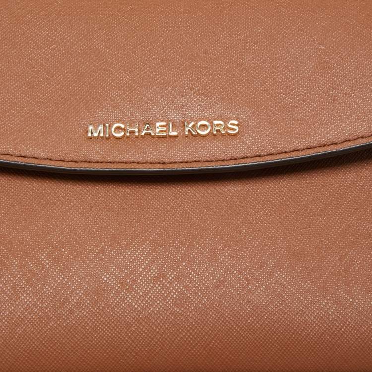 Pre Owned Michael Kors Brown Saffiano Leather Mini Ava Top Handle Bag