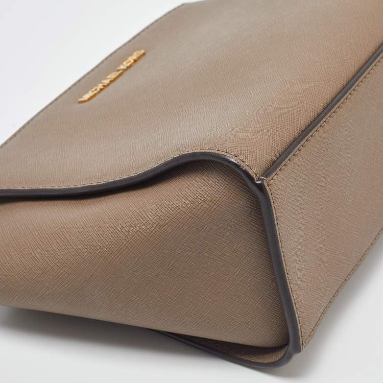 Pre Owned MICHAEL Michael Kors Beige Leather Medium Selma Crossbody Bag