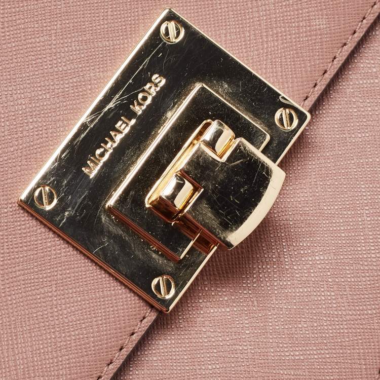 Pre Owned Michael Kors Pink Leather Tina Shoulder Bag