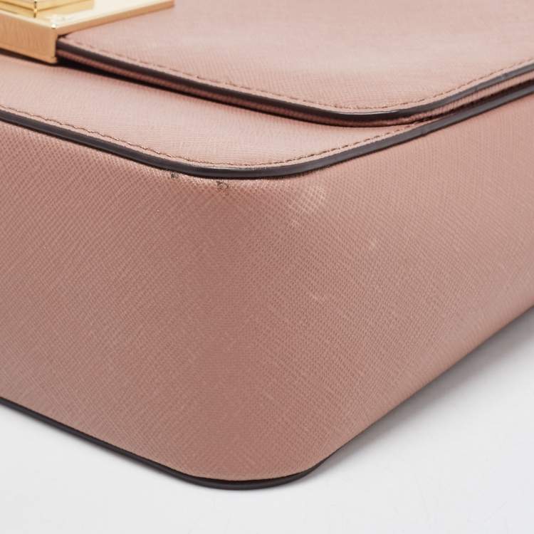 Pre Owned Michael Kors Pink Leather Tina Shoulder Bag