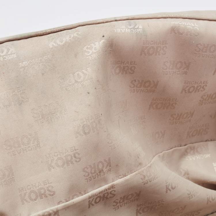 Pre Owned MICHAEL Michael Kors Beige Leather Dome Satchel
