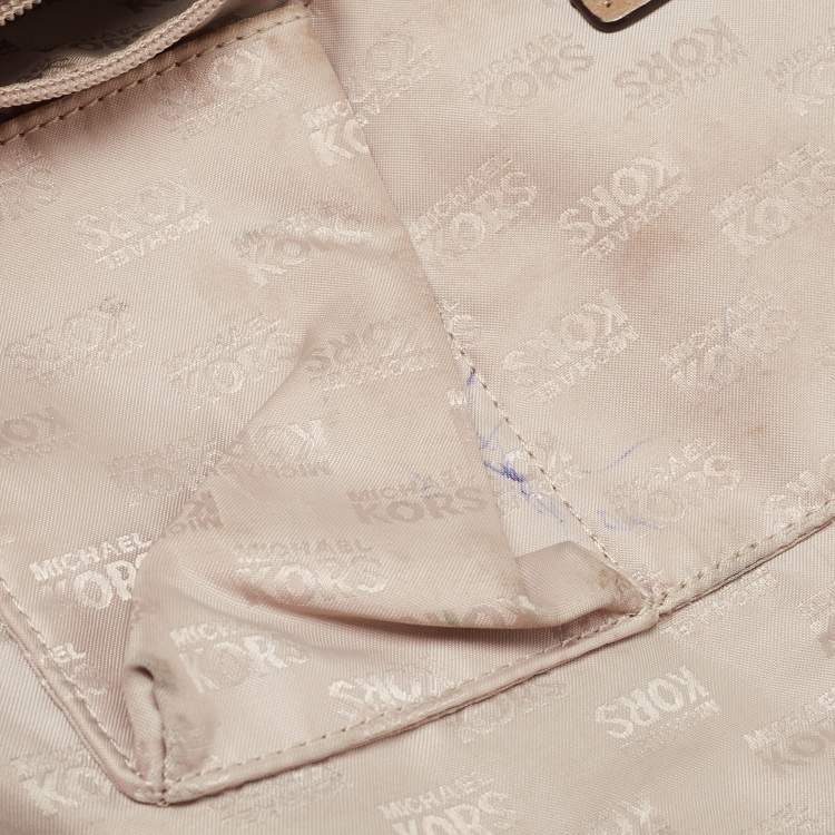 Pre Owned MICHAEL Michael Kors Beige Leather Dome Satchel