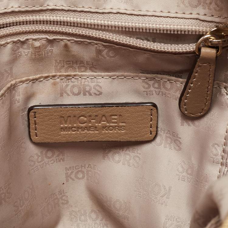 Pre Owned MICHAEL Michael Kors Beige Leather Dome Satchel