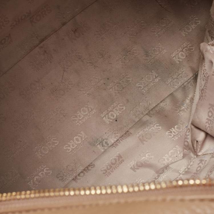Pre Owned MICHAEL Michael Kors Beige Leather Dome Satchel