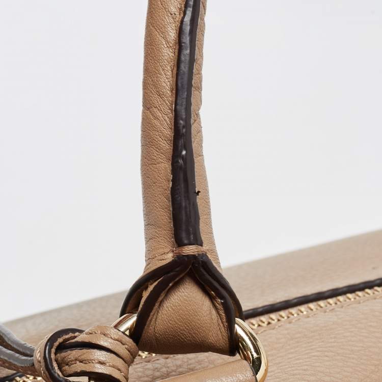 Pre Owned MICHAEL Michael Kors Beige Leather Dome Satchel