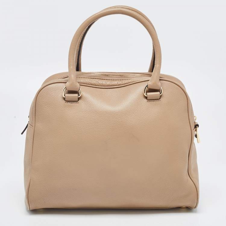 Pre Owned MICHAEL Michael Kors Beige Leather Dome Satchel