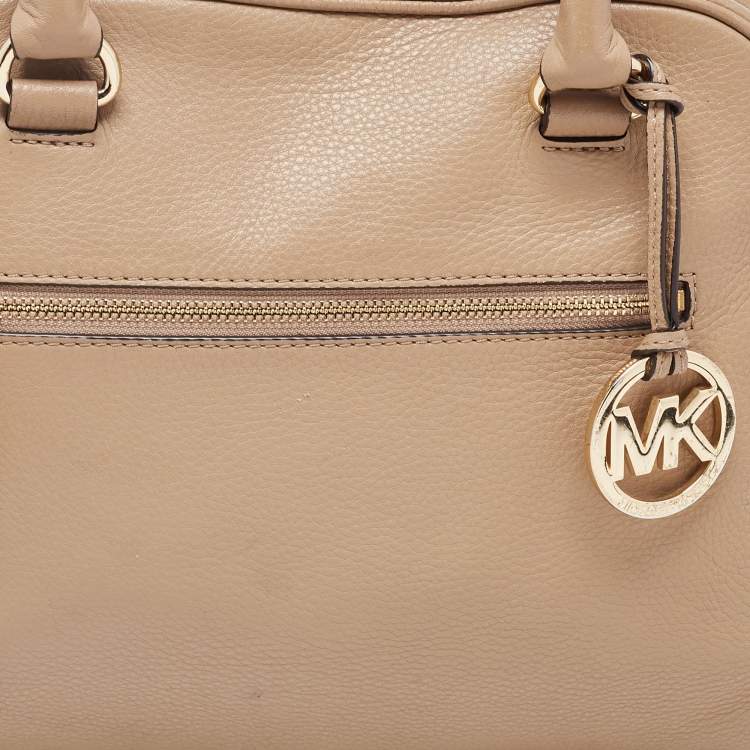Pre Owned MICHAEL Michael Kors Beige Leather Dome Satchel