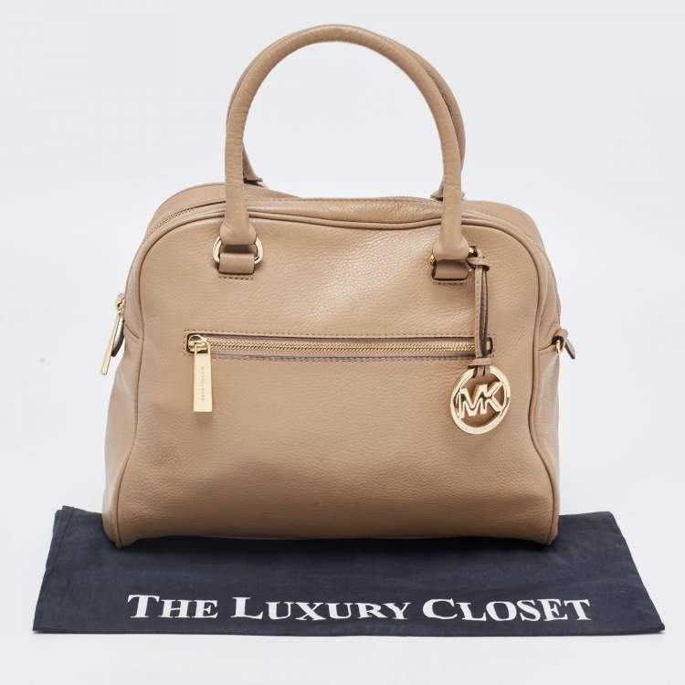 Pre Owned MICHAEL Michael Kors Beige Leather Dome Satchel