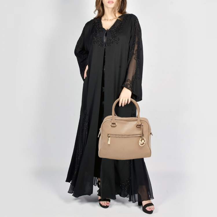 Pre Owned MICHAEL Michael Kors Beige Leather Dome Satchel