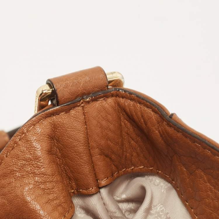 Pre Owned Michael Kors Brown Leather Sloan Flap Top Handle Bag