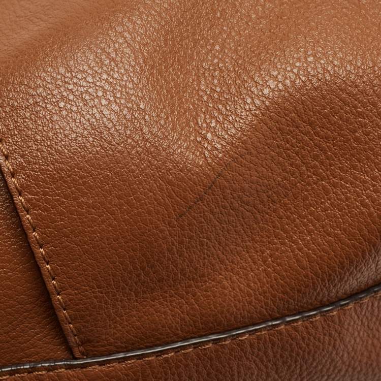 Pre Owned Michael Kors Brown Leather Sloan Flap Top Handle Bag