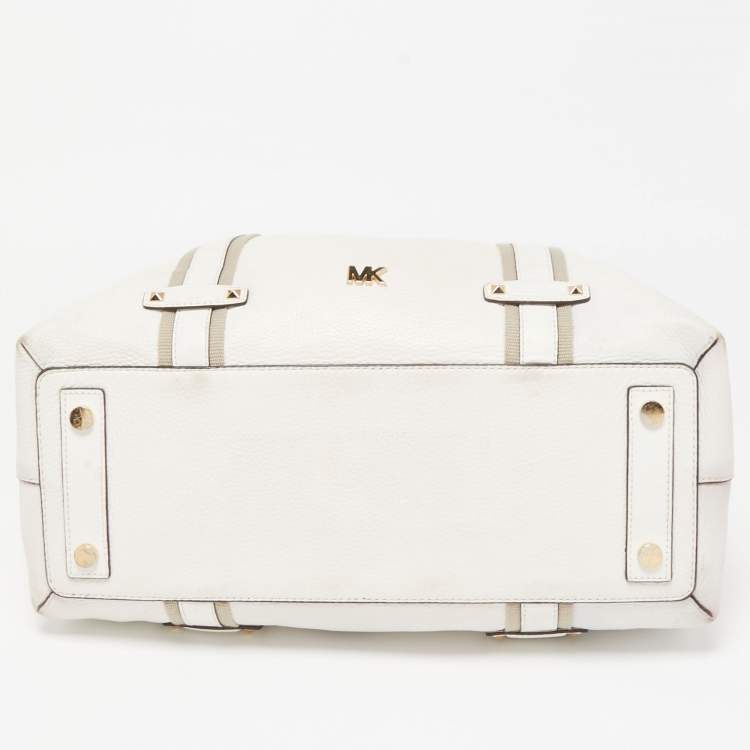 Pre Owned Michael Kors Off White Leather Travel Tote