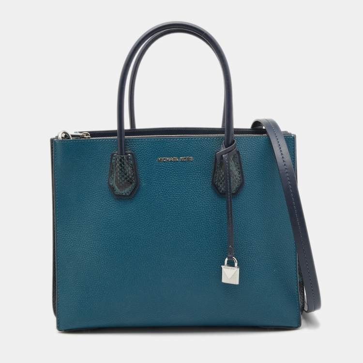 Mercer Large Tri-Color Pebbled Leather Tote Bag